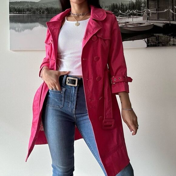 Y2k Juicy Couture double breasted pink trench coat - Picture 4 of 8